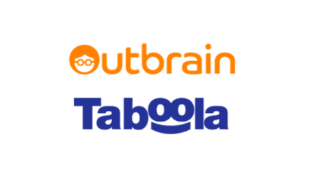 Outbrain and Taboola logos.