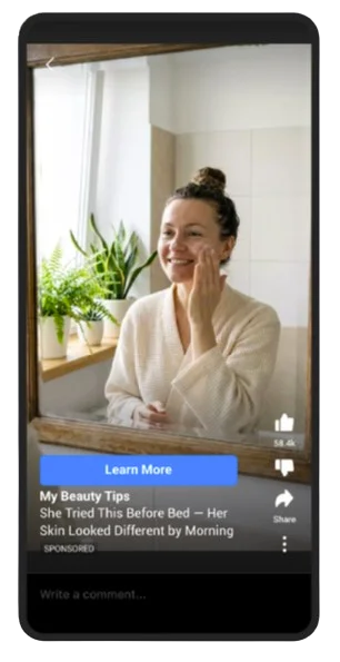 In-feed native ads on a mobile device for a health and wellbeing customer.